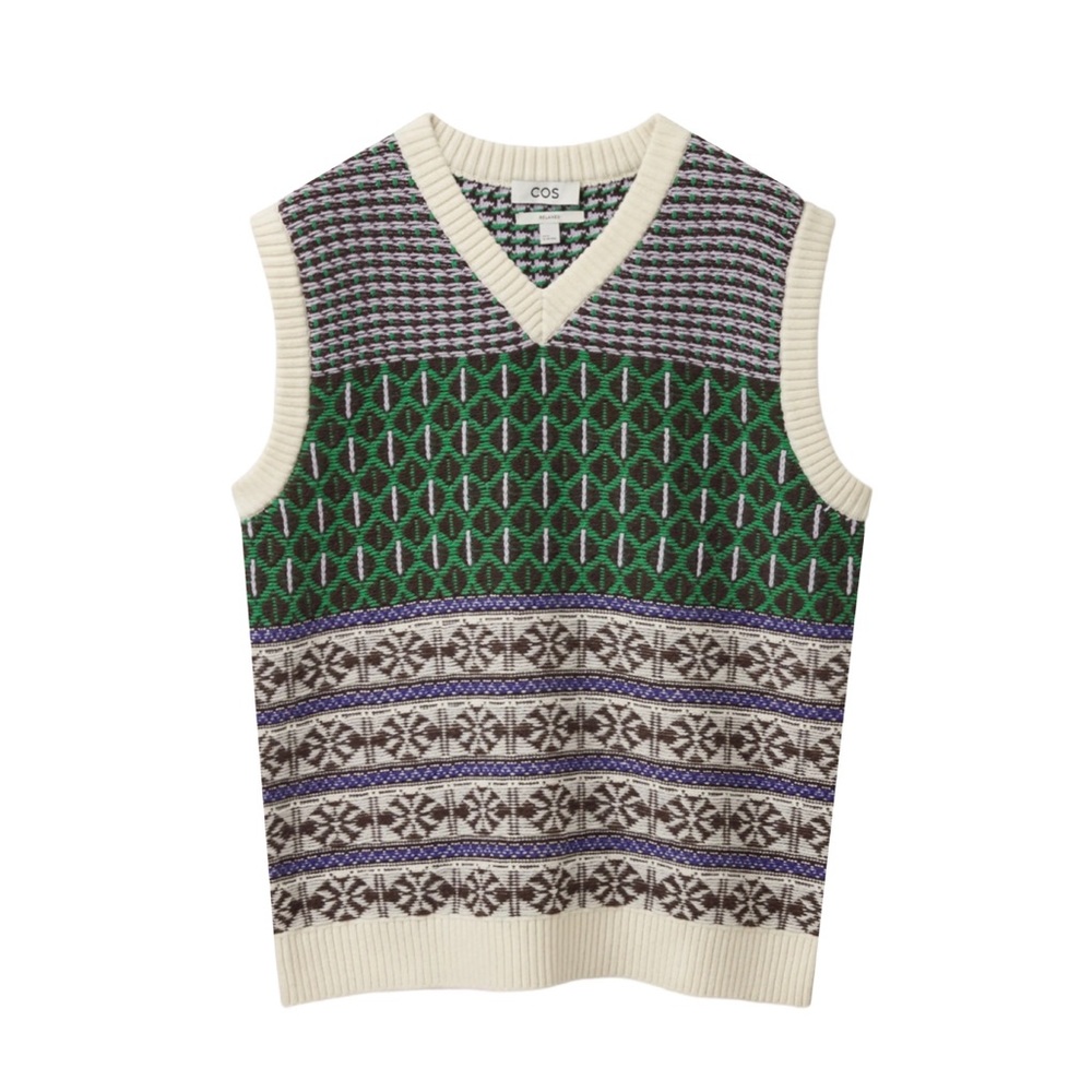 COS Men s Jacquard-Knit Sleeveless Vest